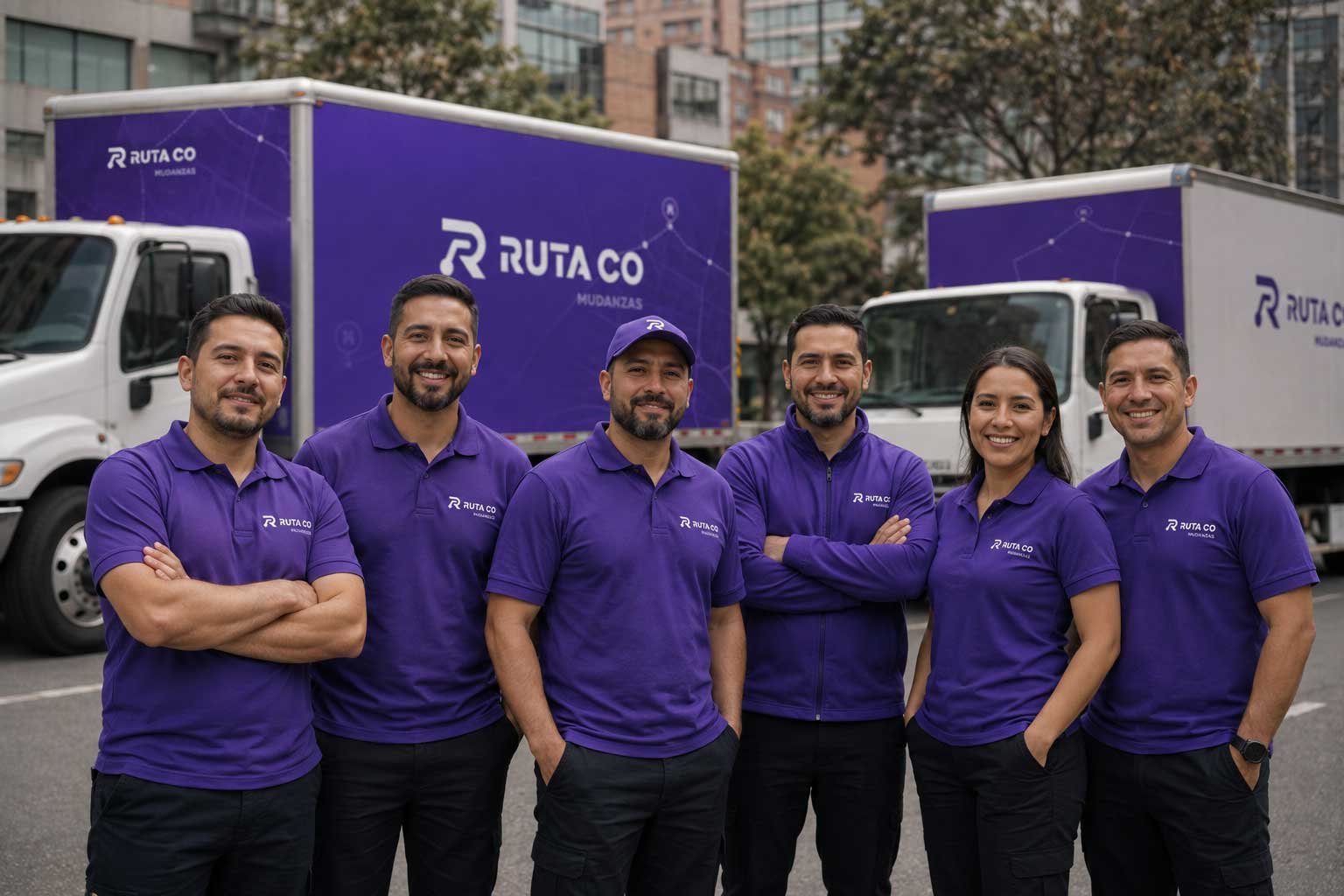 Equipo operativo de Ruta Co. — profesionales en uniformes de la empresa